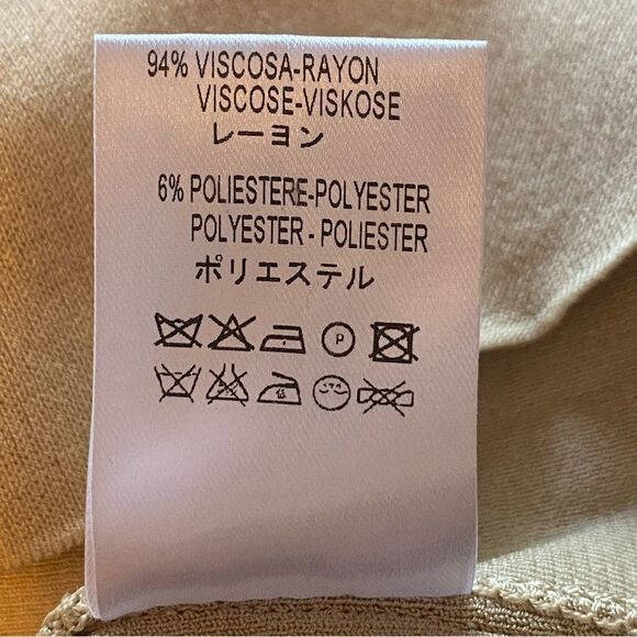 Valentino Made In Italy Beige Sleeveless Bodycon Dress W/Ruffle Details Size M - Picture 6 of 14